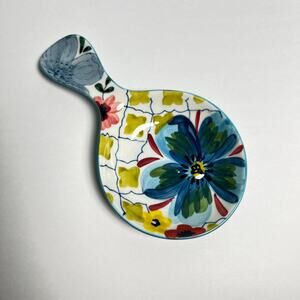 Anthropologie Sissinghurst Castle Spoon Rest Estudio Flores Hand Painted Cottage